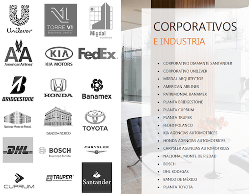 Clientes coporativos e industrias Clientes coporativos e industrias